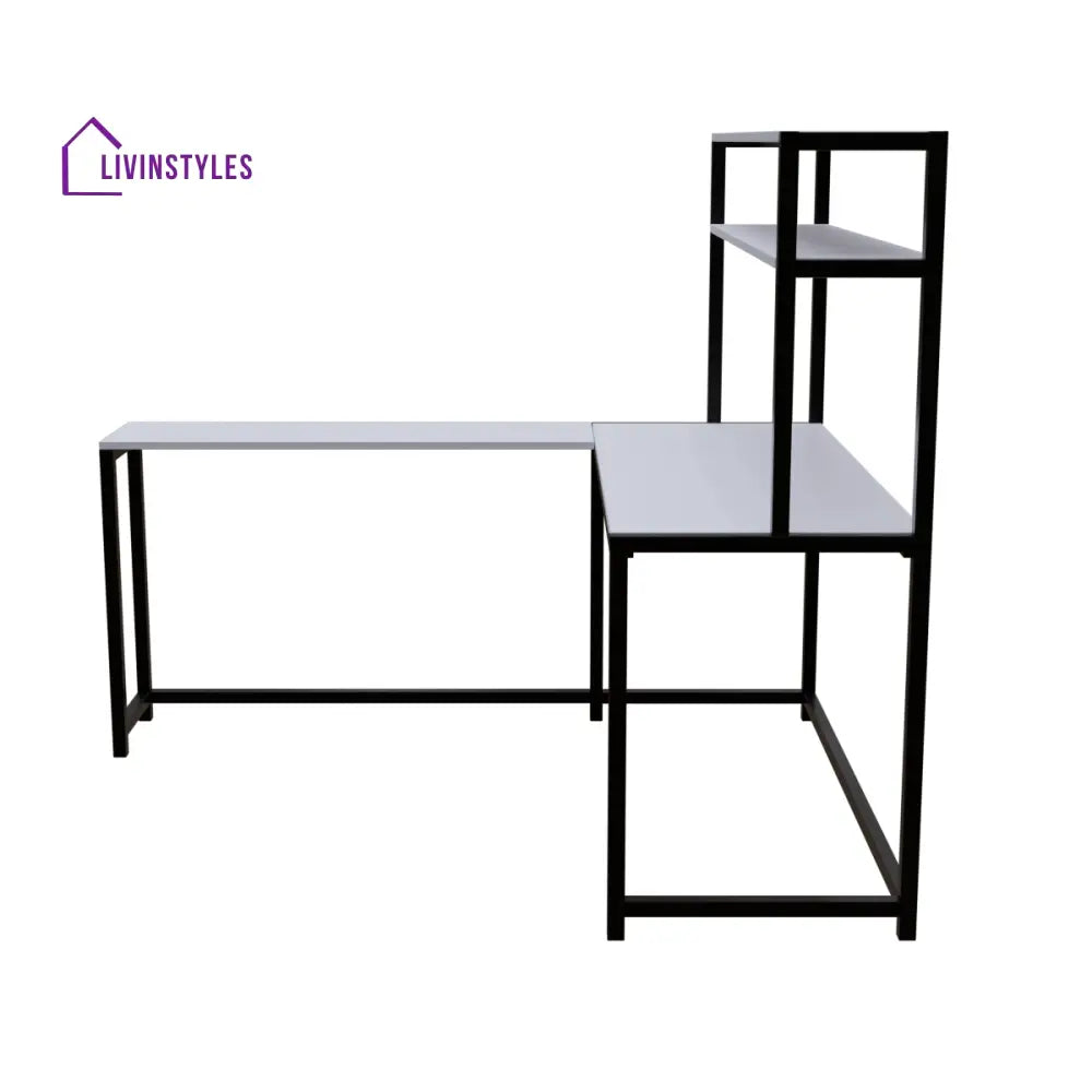 Hutch Corner Desk With Open Storage Design - Workstations & Cubicles
