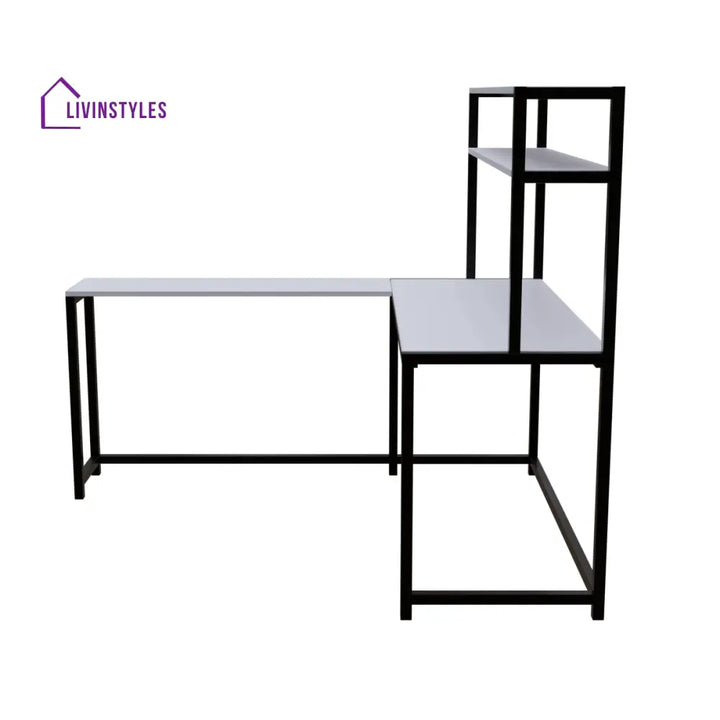 Hutch Corner Desk With Open Storage Design - Workstations & Cubicles