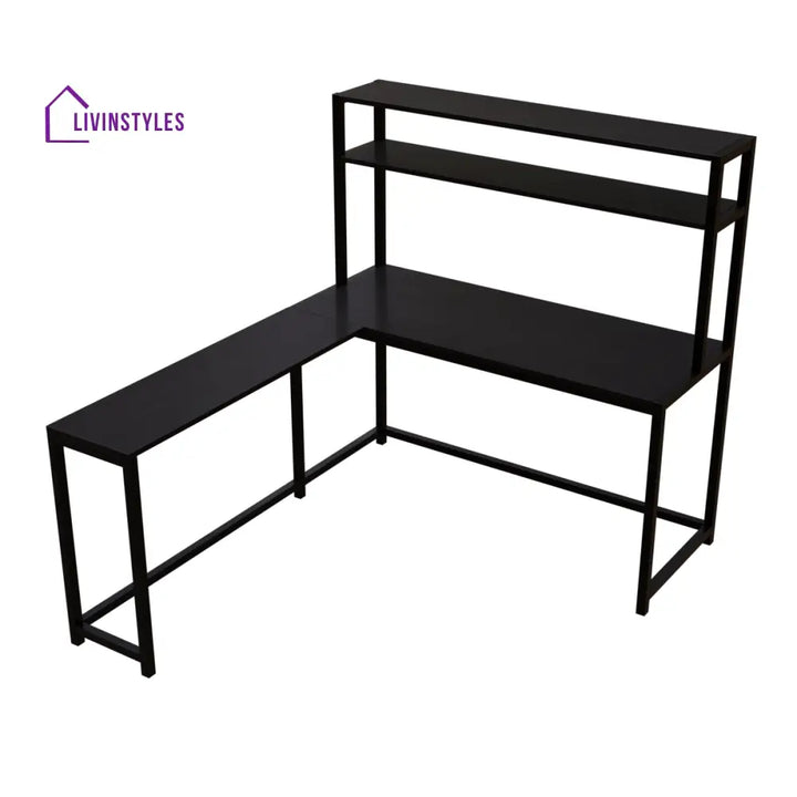 Hutch Corner Desk With Open Storage Design - Workstations & Cubicles