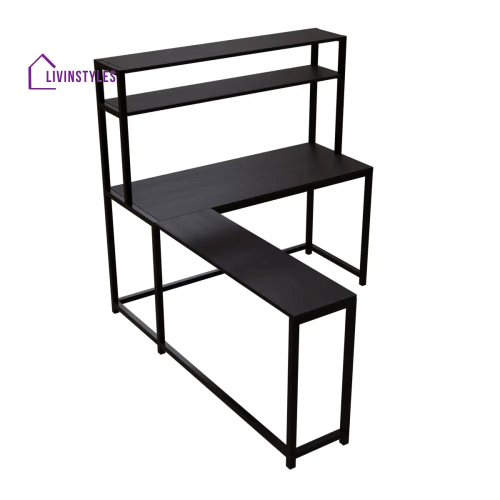 Hutch Corner Desk With Open Storage Design - Workstations & Cubicles