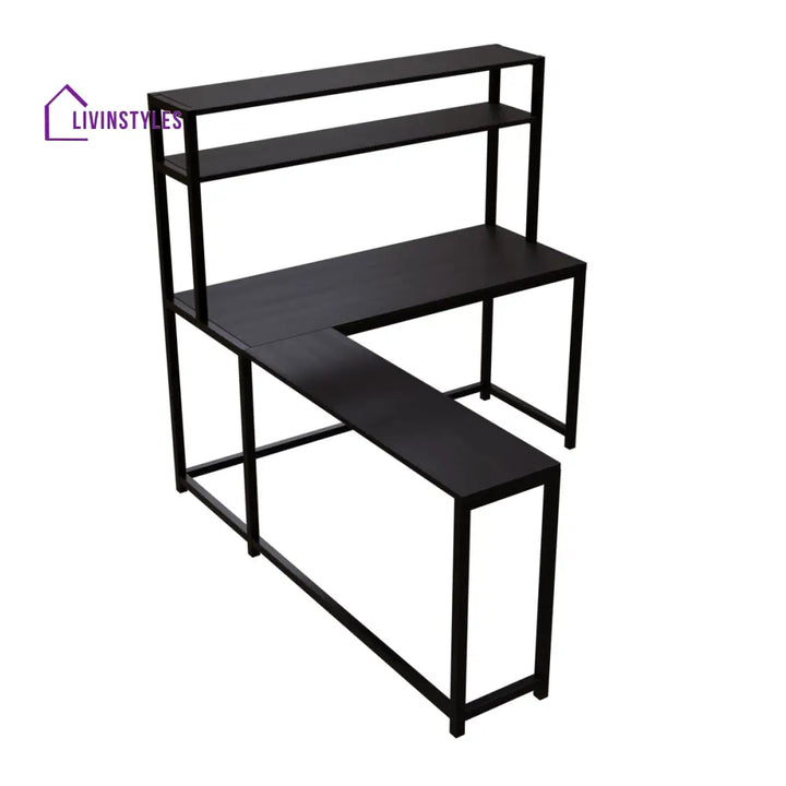 Hutch Corner Desk With Open Storage Design - Workstations & Cubicles