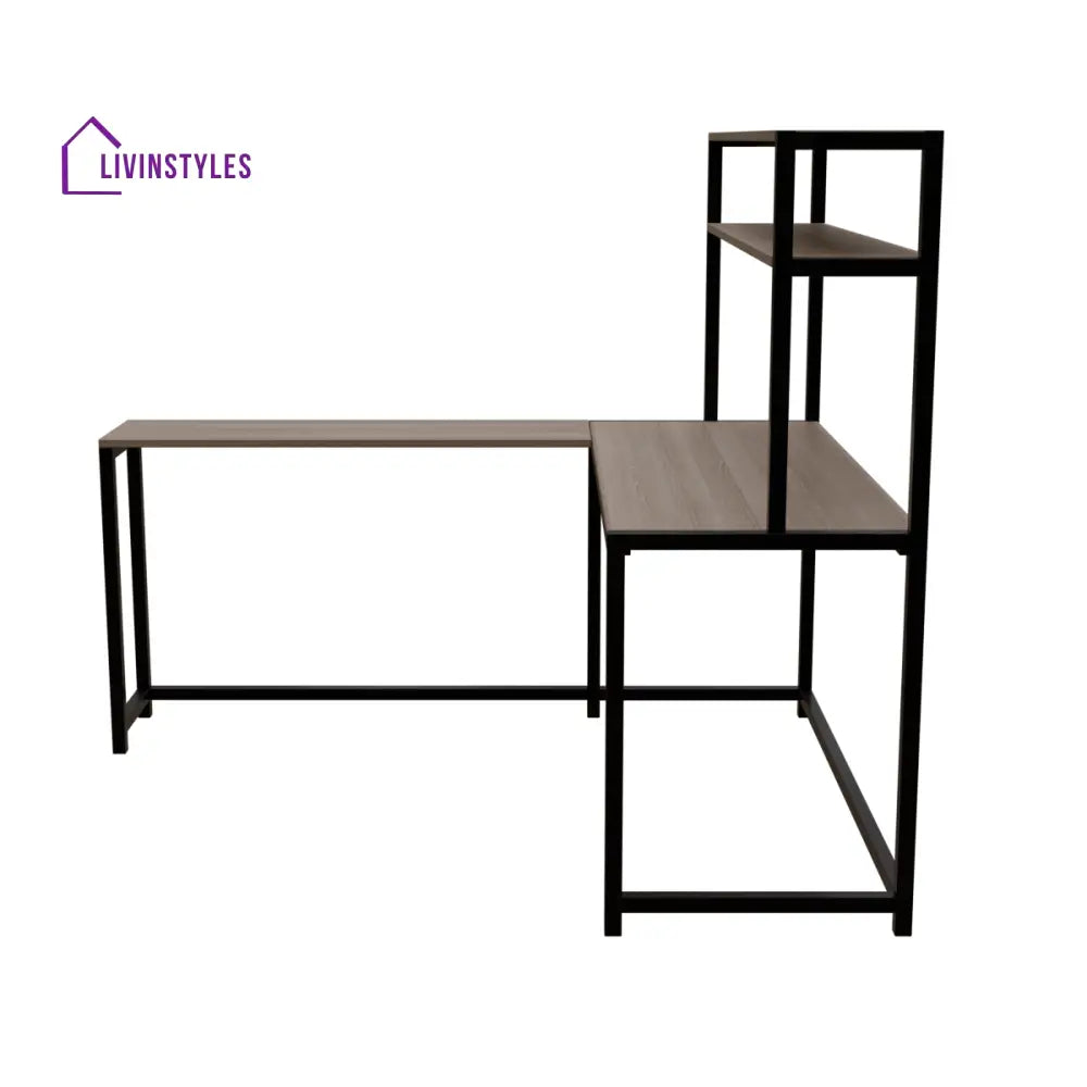 Hutch Corner Desk With Open Storage Design - Workstations & Cubicles