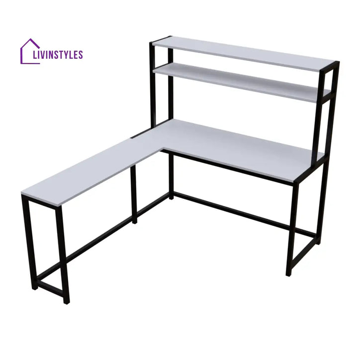 Hutch Corner Desk With Open Storage Design - Workstations & Cubicles
