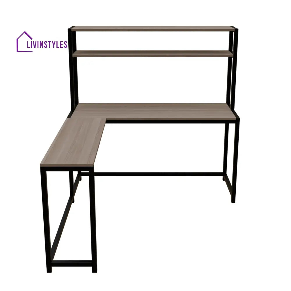 Hutch Corner Desk With Open Storage Design - Workstations & Cubicles