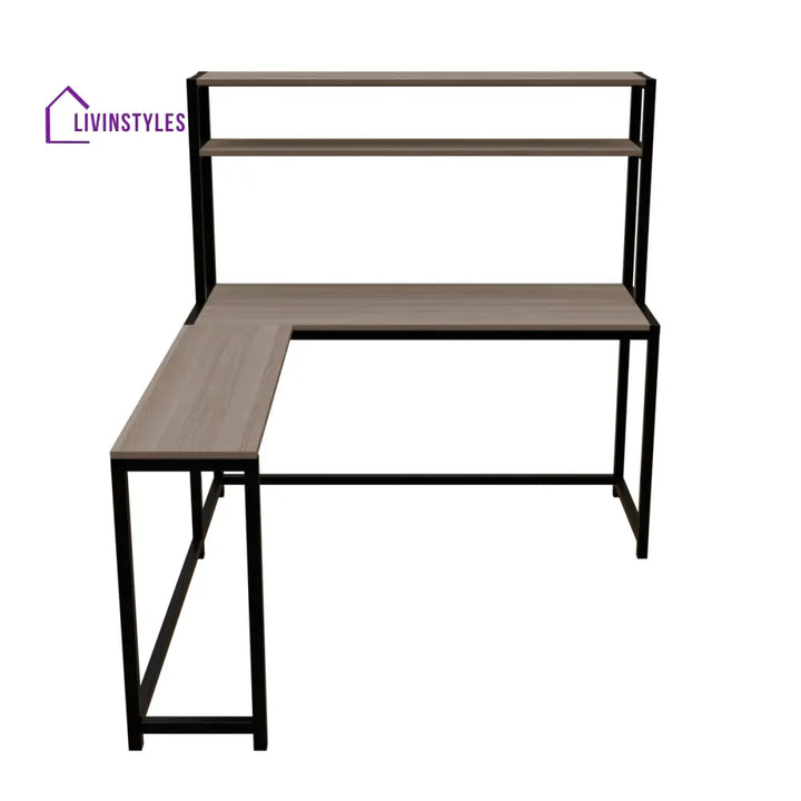 Hutch Corner Desk With Open Storage Design - Workstations & Cubicles