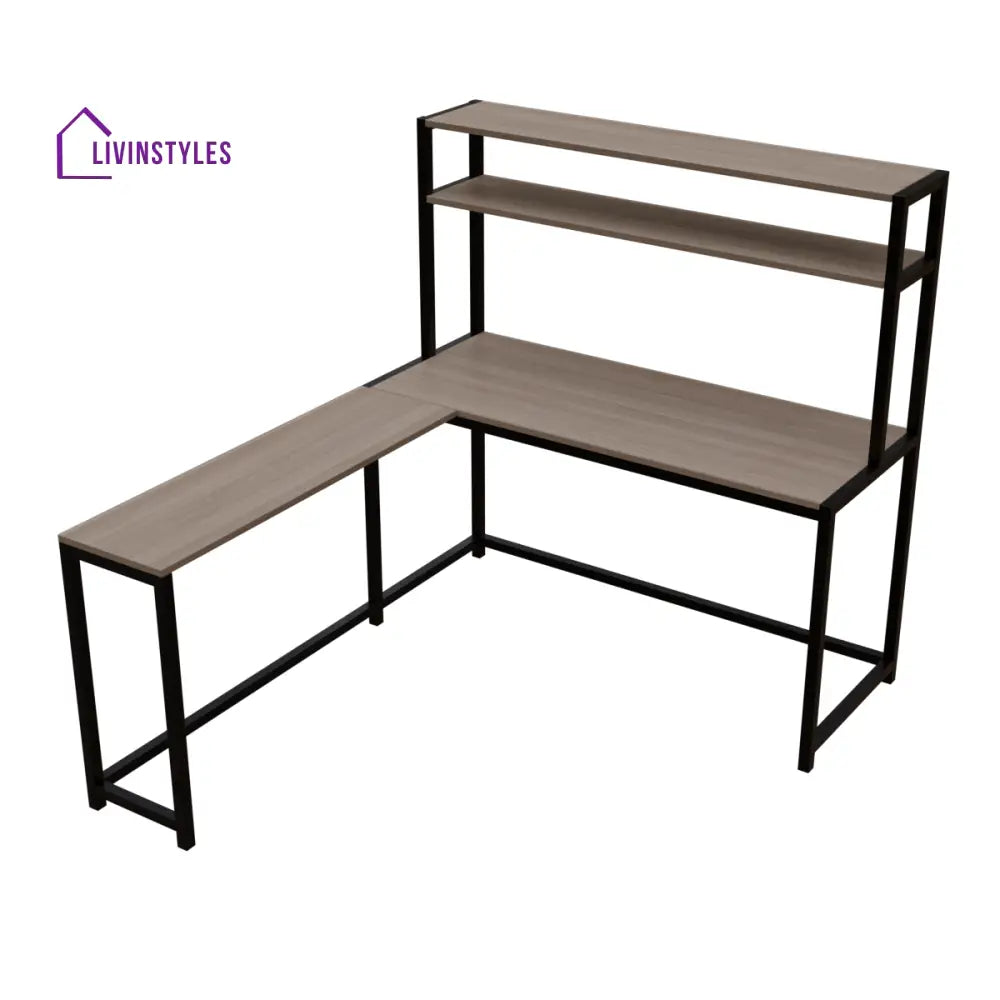 Hutch Corner Desk With Open Storage Design - Workstations & Cubicles