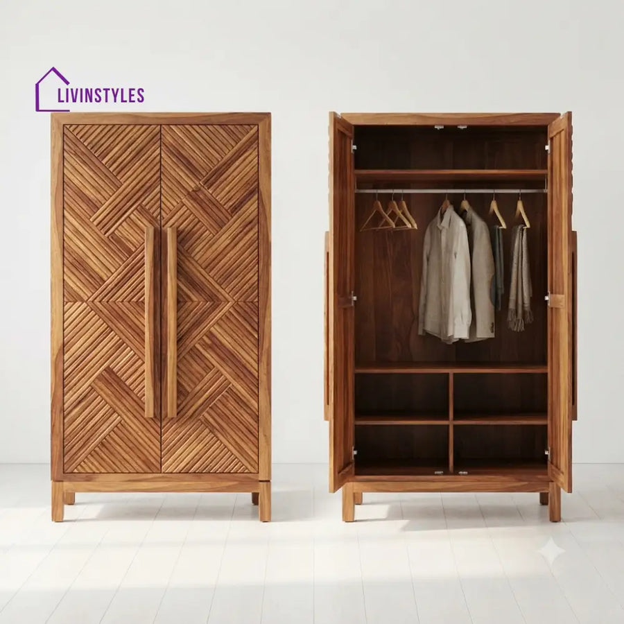 Idhika Wooden Wardrobe for Clothes | Cupboard for Clothes
