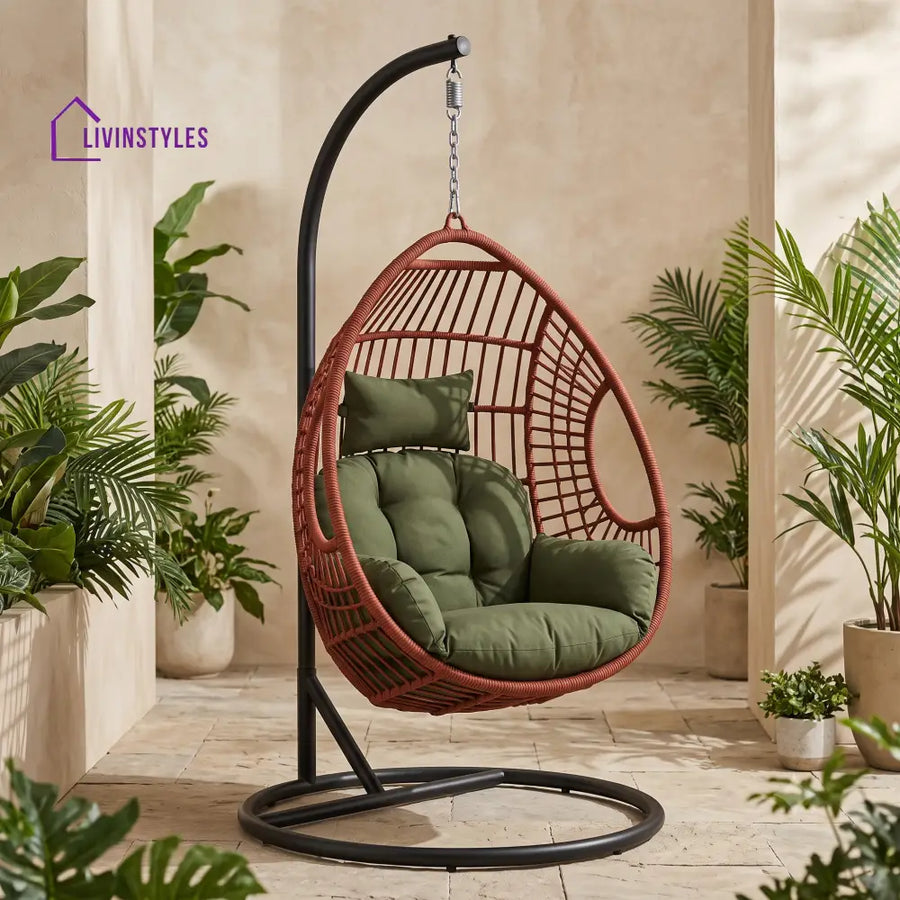 Ignacy Premium MS Frame with Powder Coated Outdoor Swing Chair with Stand