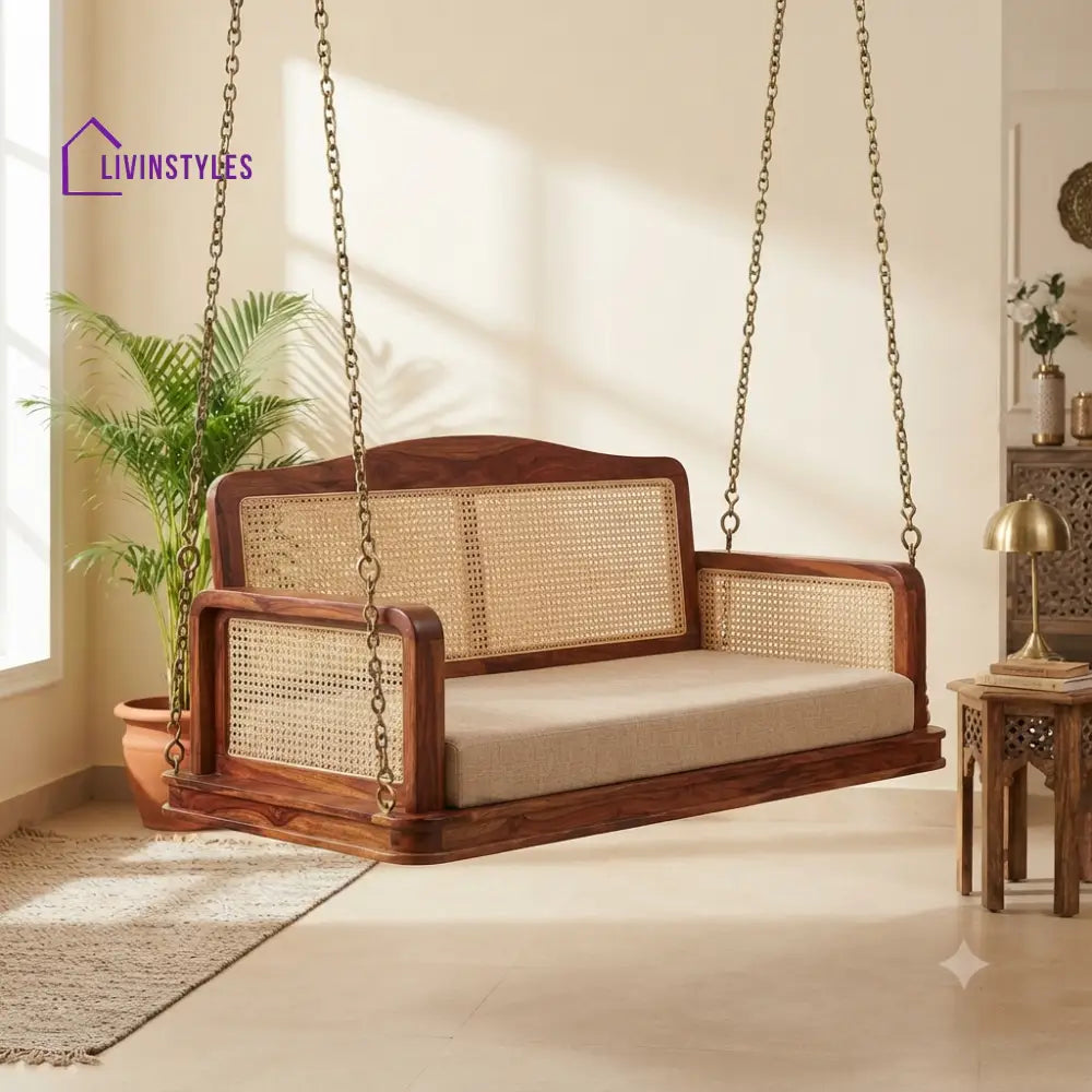 Igor 2 Seater Wooden Swing for Home | Wooden Jhula for home