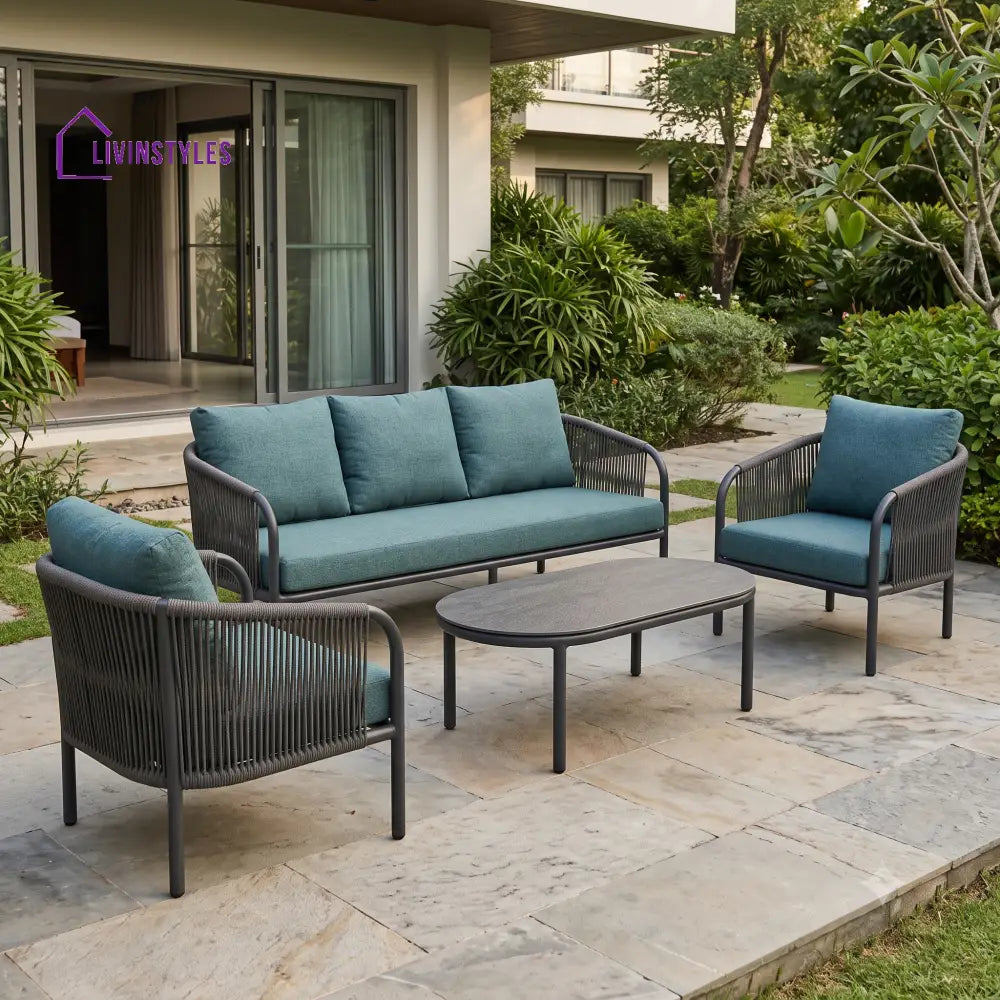 Igor Premium MS Frame with Powder Coated Outdoor Sofa Set with Weather Proof Fabric