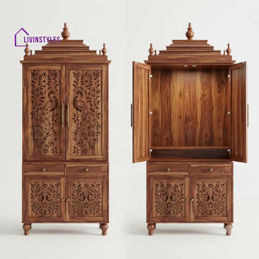 Iha Premium Solid Wood Home Temple | Pooja Mandir for Home