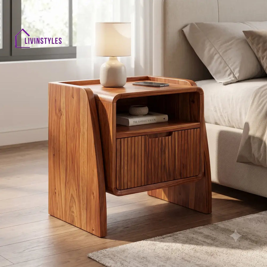 Ijeoma Premium Wooden Bedside Table | Side Table for Bedroom
