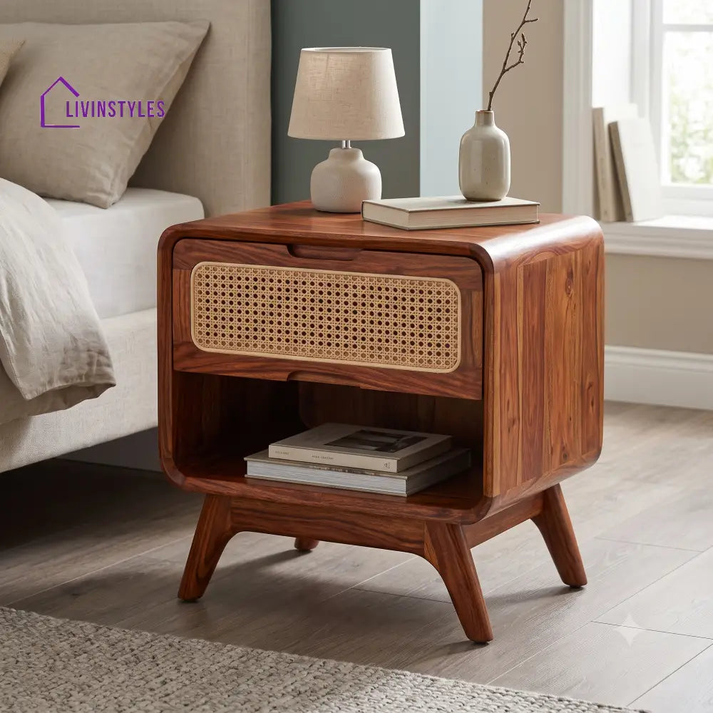 Ikenna Premium Wooden Bedside Table | Side Table for Bedroom