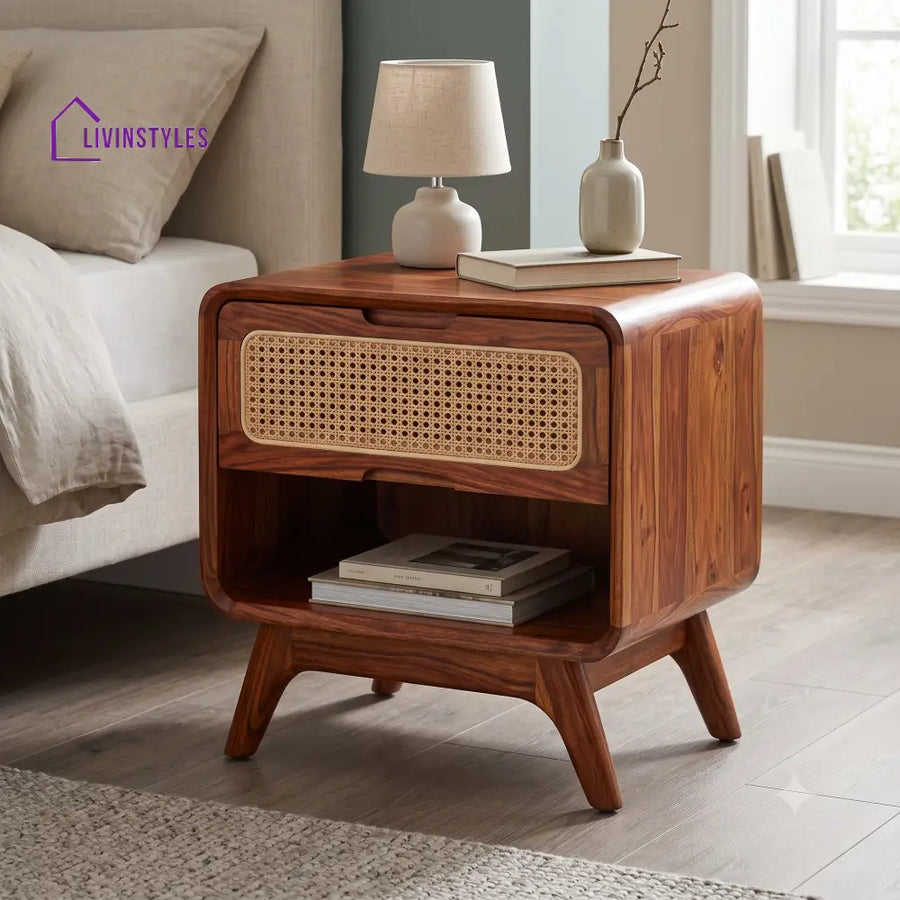 Ikenna Premium Wooden Bedside Table | Side Table for Bedroom