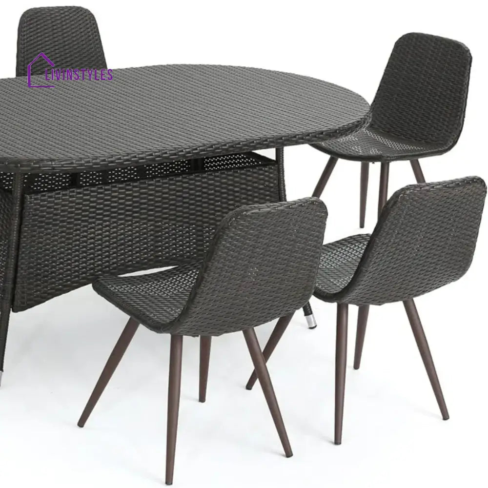 Ikram Outdoor All-Weather Resistant Rattan Wicker 7-Piece Dining Set - Dining Set