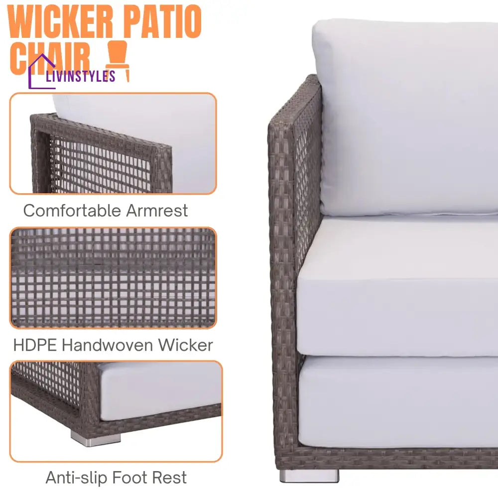 Ilsa Outdoor Rattan Wicker 5-Seater Sofa Set - Sofa Set