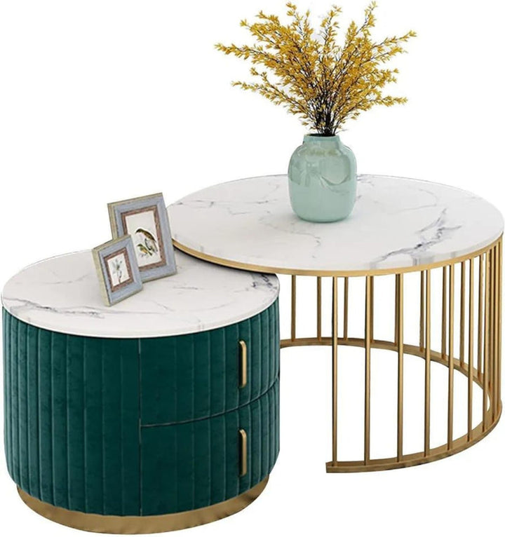 Vendant Metal And Marble Coffee Table Set For Living Room Tables
