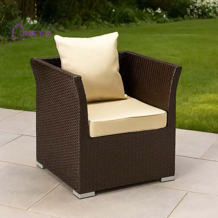 Inas Outdoor All-Weather Wicker Single Seater Sofa - Sofa Set