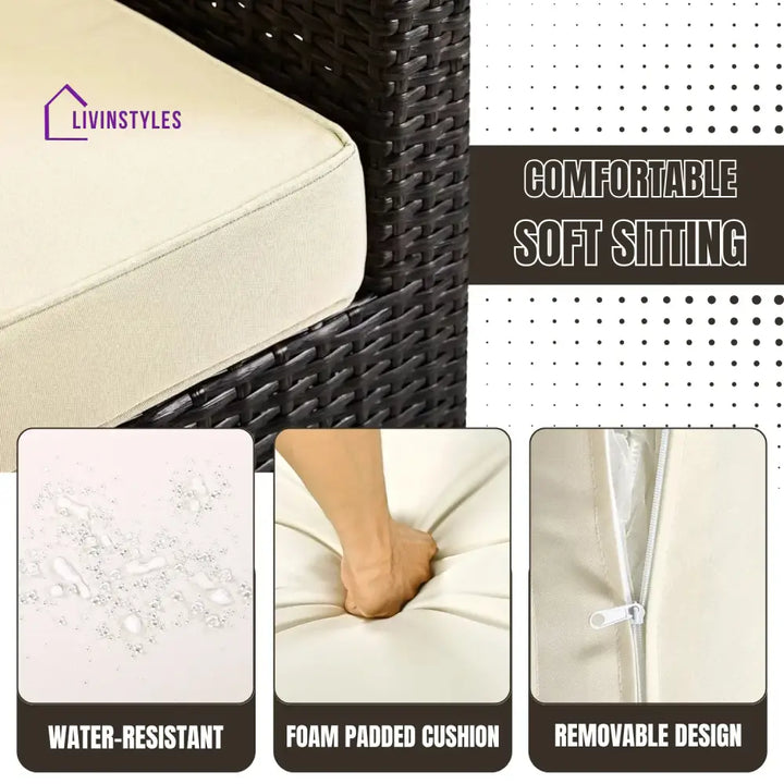 Inas Outdoor All-Weather Wicker Single Seater Sofa - Sofa Set