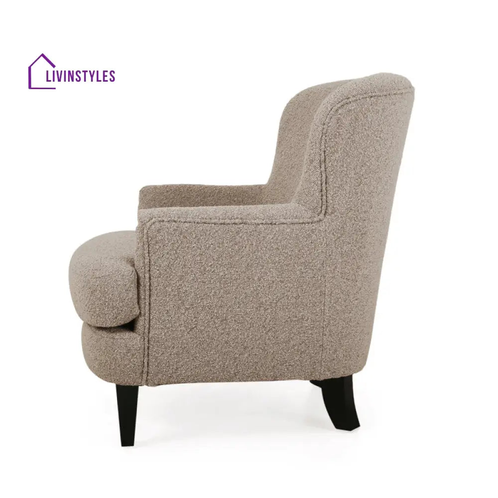 Inaya Solid Wood Frame and Fabric Arm Chair | Living Room Chair | Lounge Chair