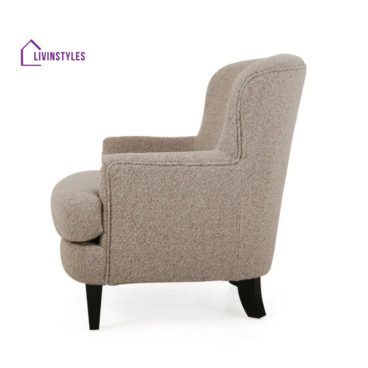 Inaya Solid Wood Frame and Fabric Arm Chair | Living Room Chair | Lounge Chair