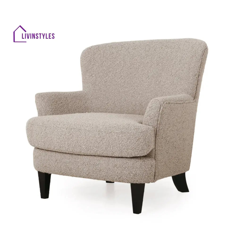 Inaya Solid Wood Frame and Fabric Arm Chair | Living Room Chair | Lounge Chair