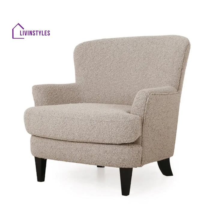 Inaya Solid Wood Frame and Fabric Arm Chair | Living Room Chair | Lounge Chair