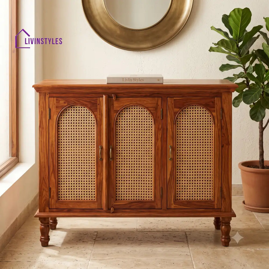 Indhu Sheesham Wood Shoe Rack | Wooden Shoe Cabinet