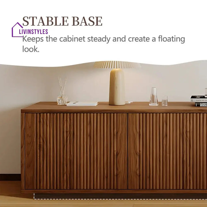 Indie Wooden Finish Tv Unit Stand for Living Room
