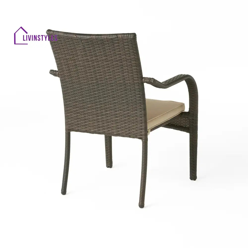 Indigo 4-Piece Outdoor Rattan Wicker Patio Dining Chairs - Dinning Chairs