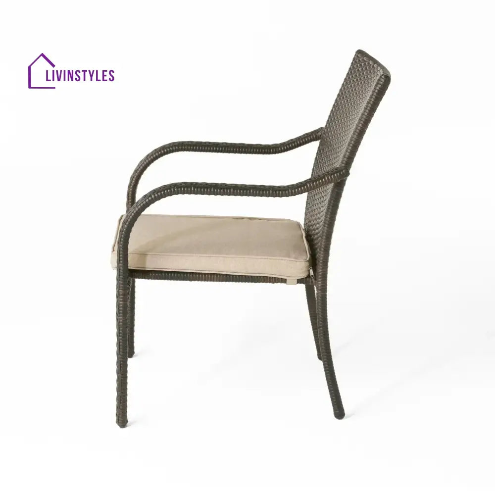 Indigo 4-Piece Outdoor Rattan Wicker Patio Dining Chairs - Dinning Chairs