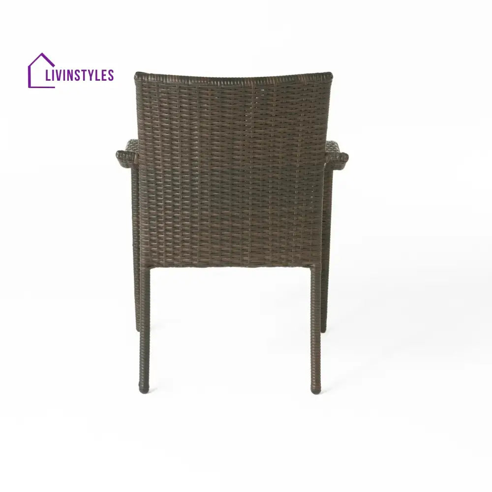 Indigo 4-Piece Outdoor Rattan Wicker Patio Dining Chairs - Dinning Chairs
