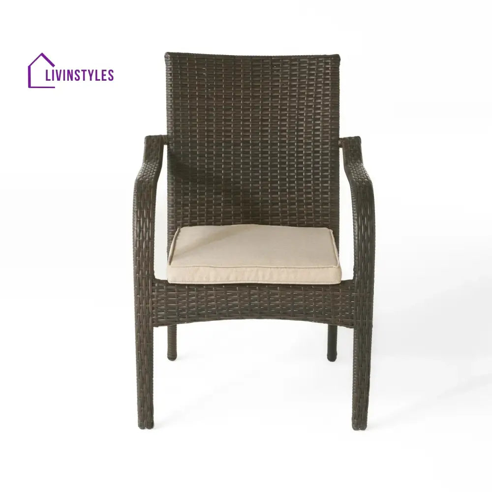 Indigo 4-Piece Outdoor Rattan Wicker Patio Dining Chairs - Dinning Chairs