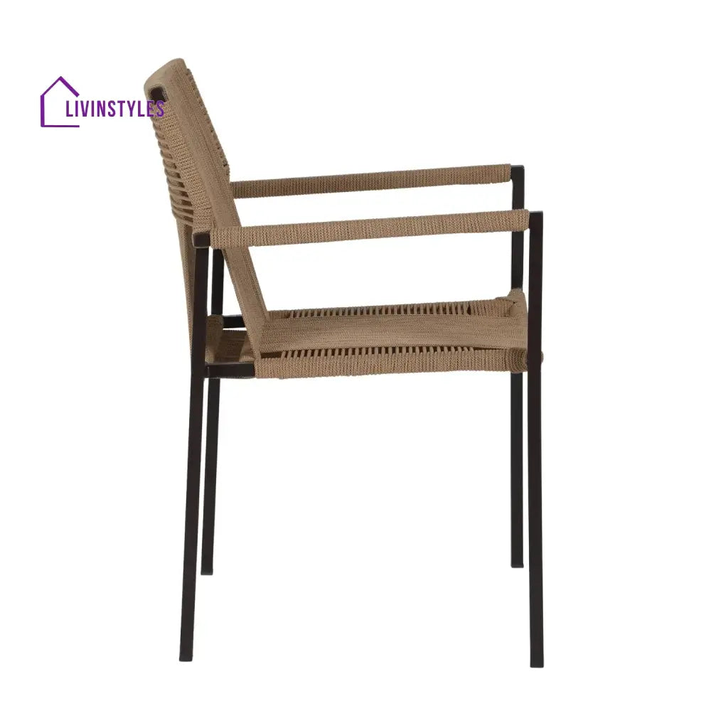 Indigo Outdoor Rope 3-Piece Patio Set (Beige) - Patio Set