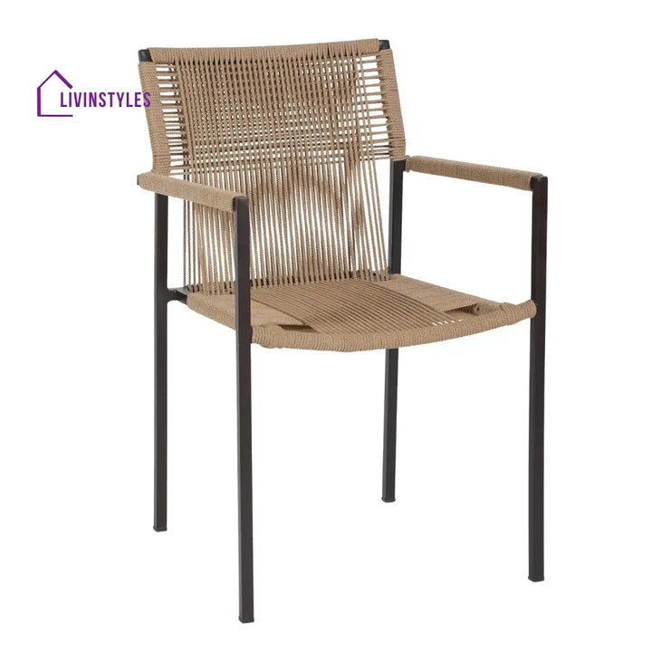 Indigo Outdoor Rope 3-Piece Patio Set (Beige) - Patio Set