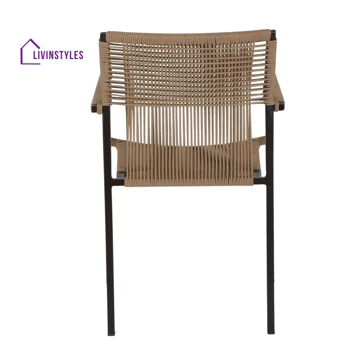 Indigo Outdoor Rope 3-Piece Patio Set (Beige) - Patio Set