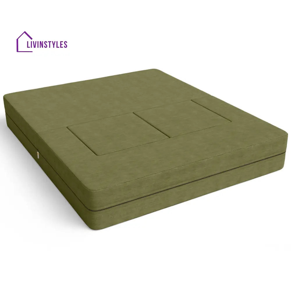 Indira Fabric Sofa Come Bed | Designer Sofa Come Bed | Extra Seating Ottoman