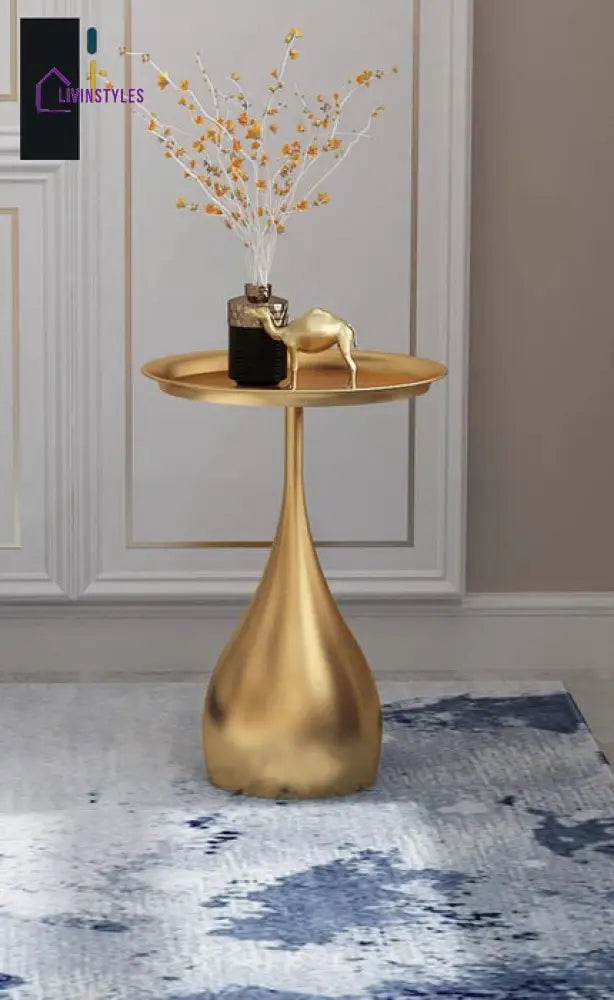 Indira Metal And Marble Side Table - Set Of 2