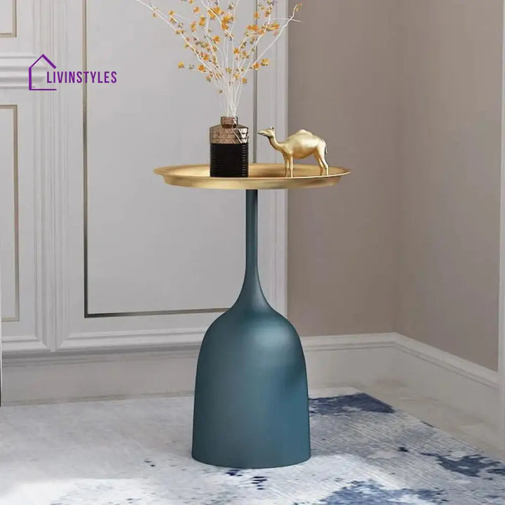 Indira Metal And Marble Side Table - Set Of 2
