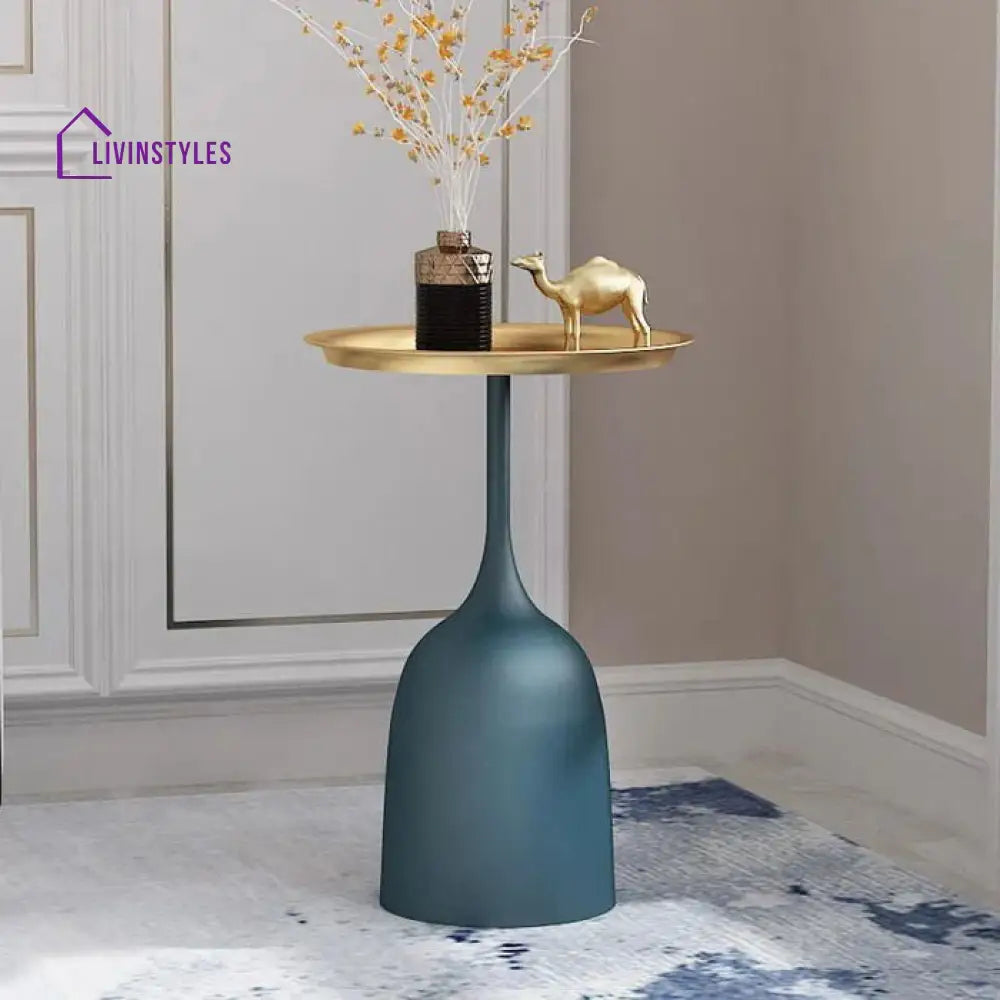 Indira Metal And Marble Side Table - Set Of 2