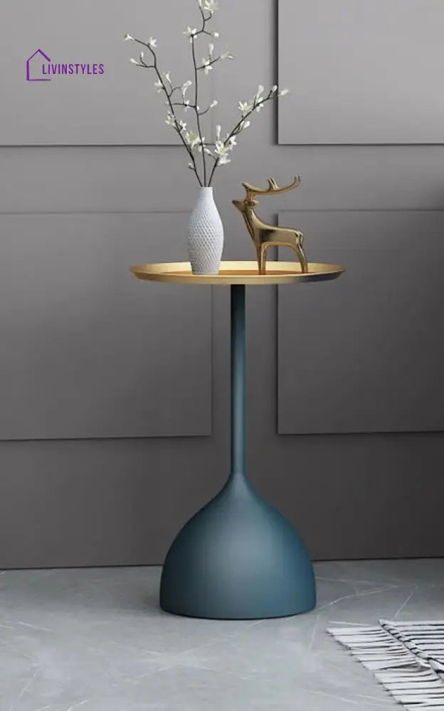 Indira Metal And Marble Side Table - Set Of 2