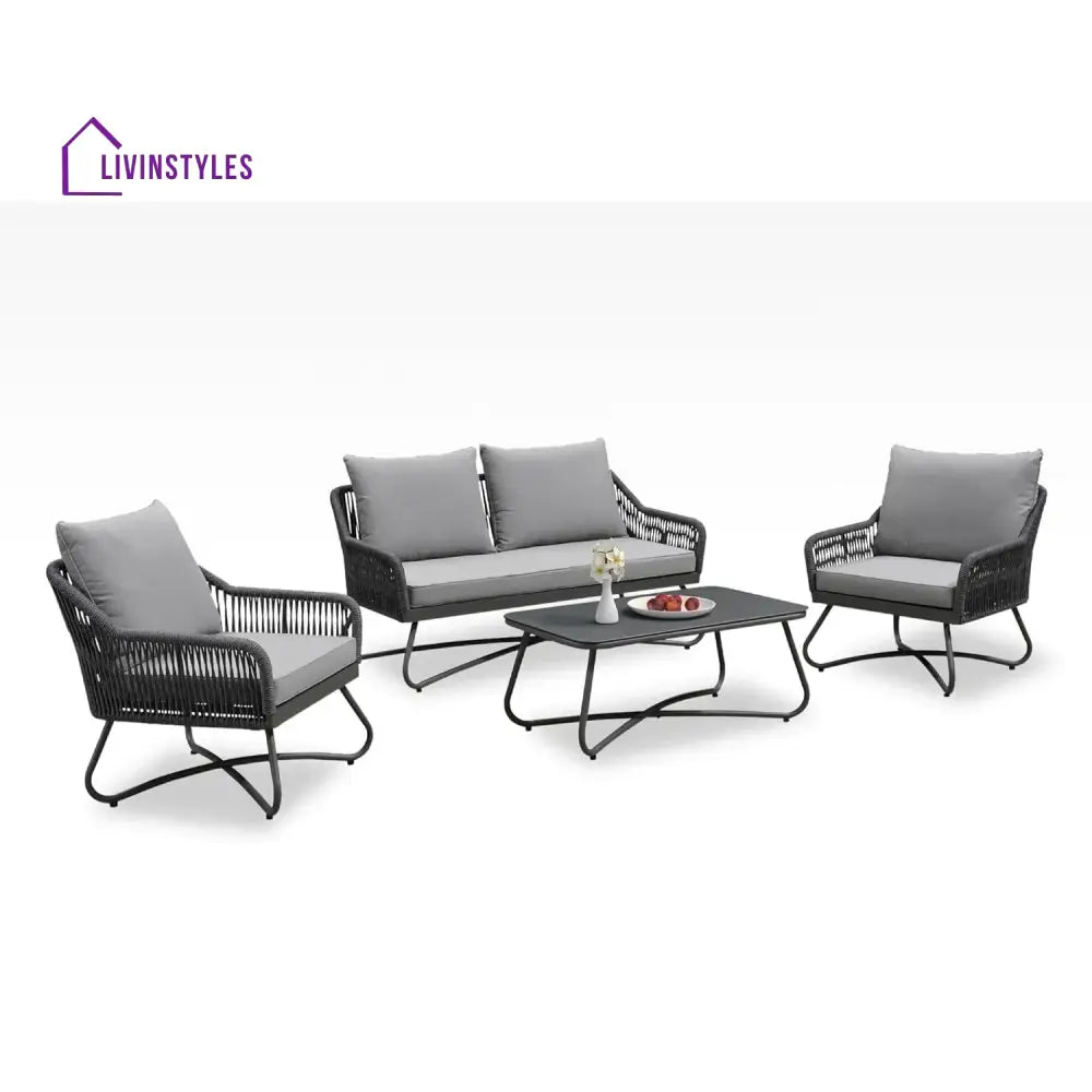 Indira Outdoor 4 Seater Rope Conversation Sofa Set - Sofa Set