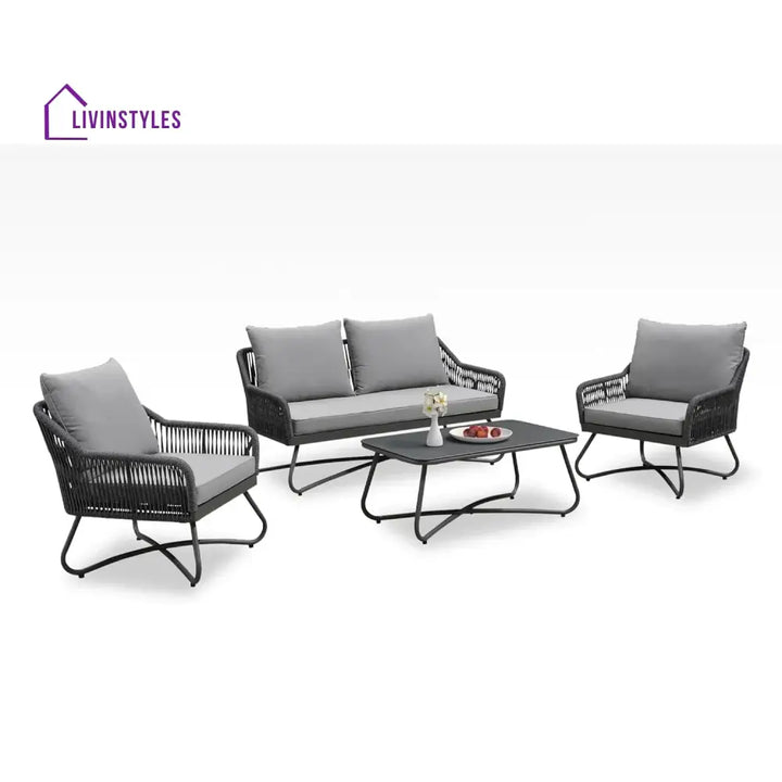 Indira Outdoor 4 Seater Rope Conversation Sofa Set - Sofa Set
