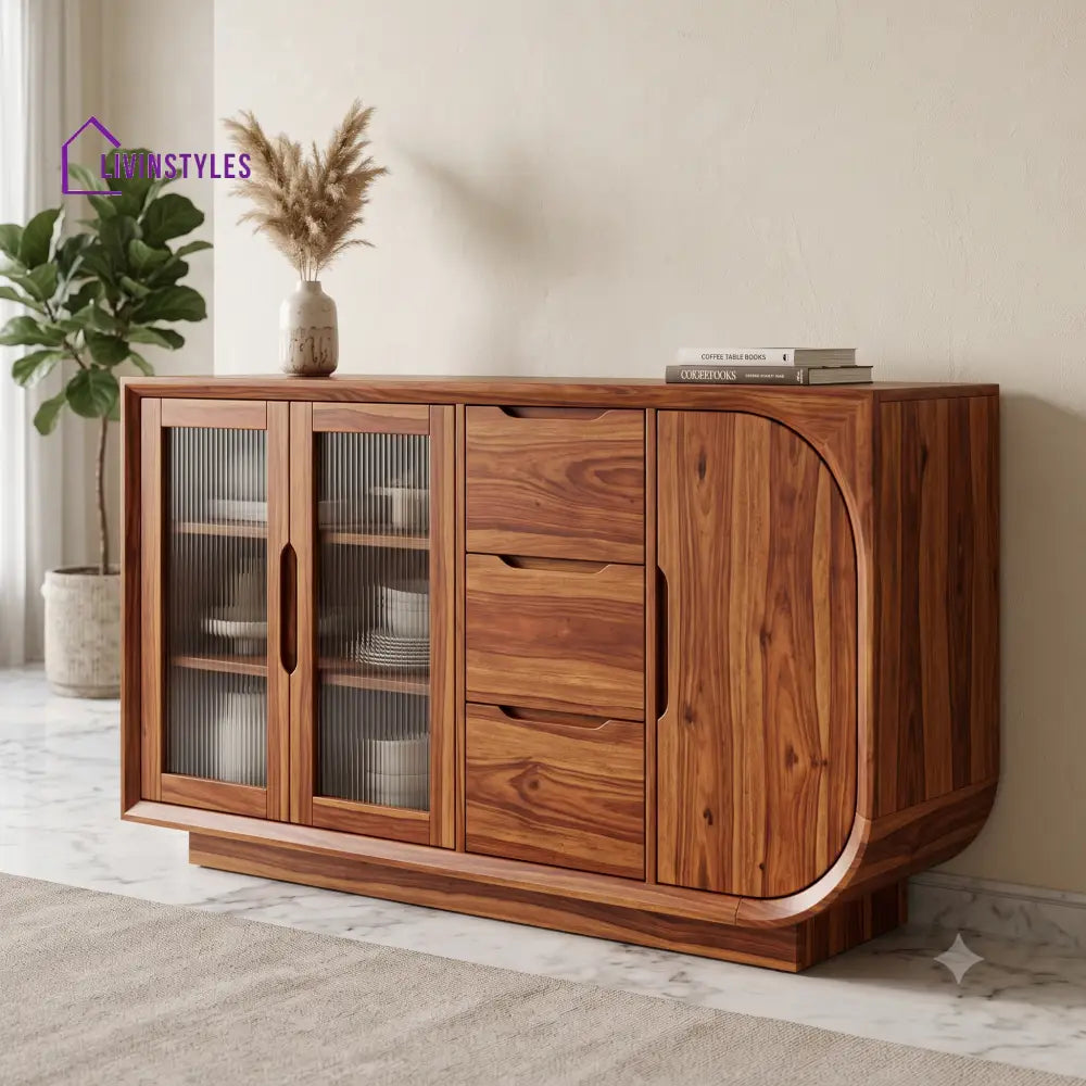 Indira Premium Sheesham Wood Sideboard and Cabinet for Living Room