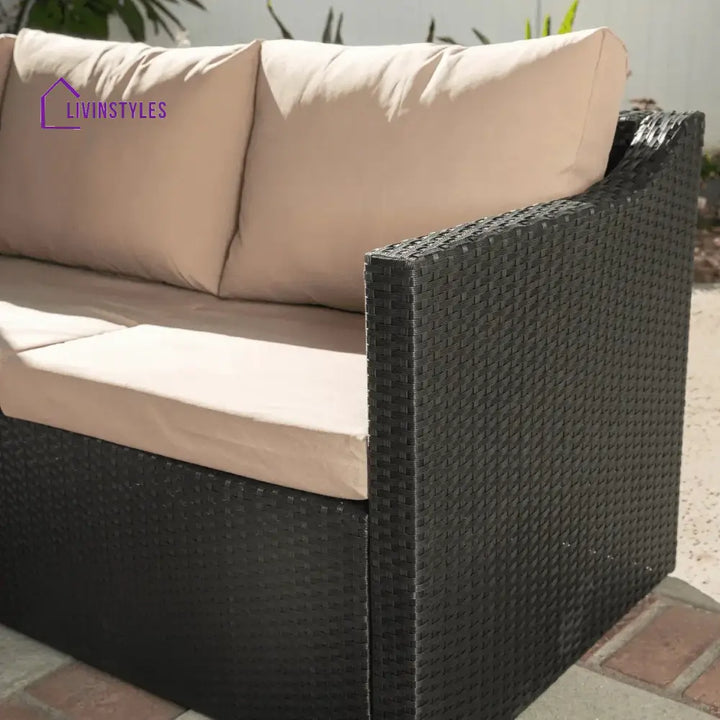 Indulekha Outdoor All-Weather Rattan Wicker Three Seater Sofa - Sofa Set