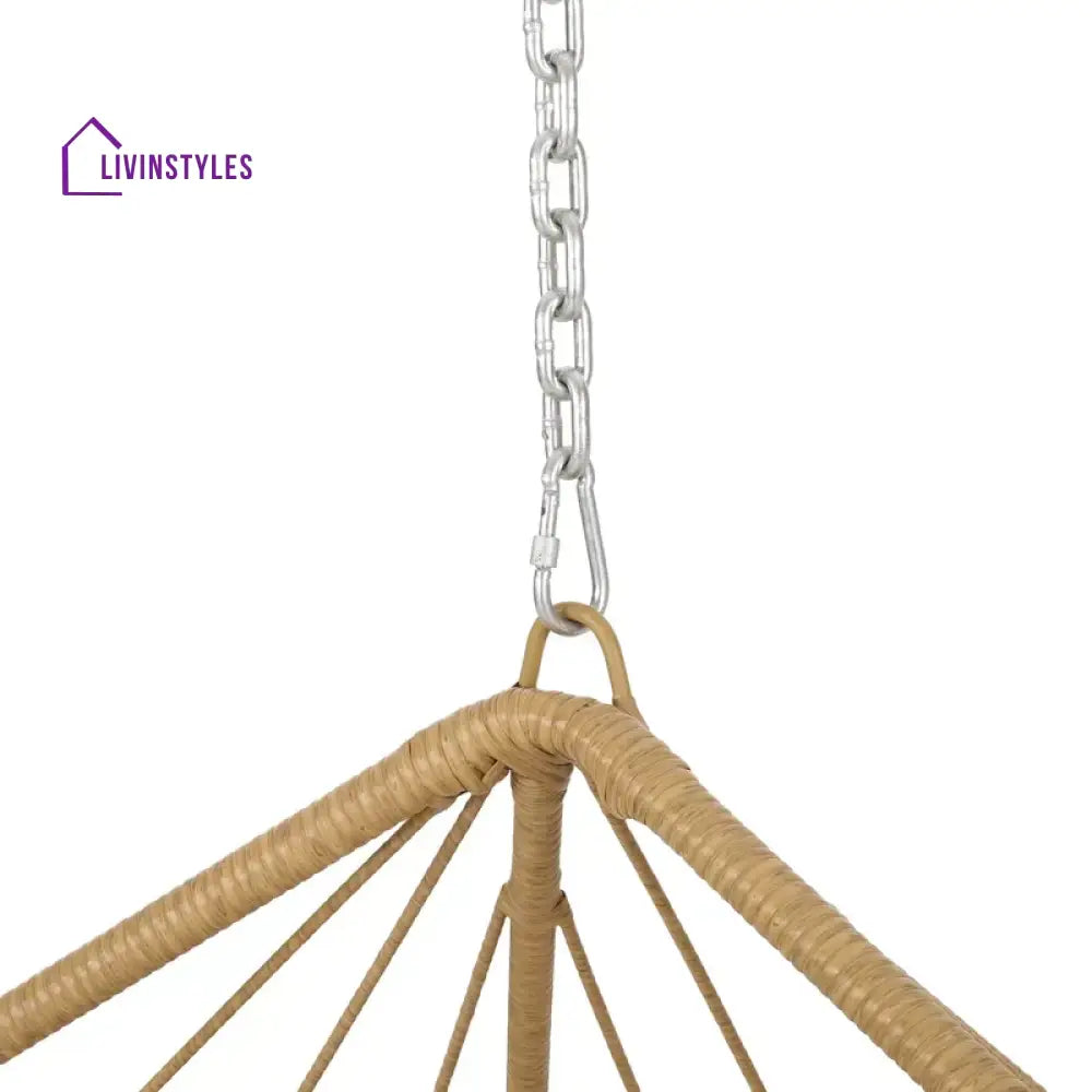 Ines Single Seater Hanging Swing Without Stand For Balcony Garden Swing (Honey) - Swings