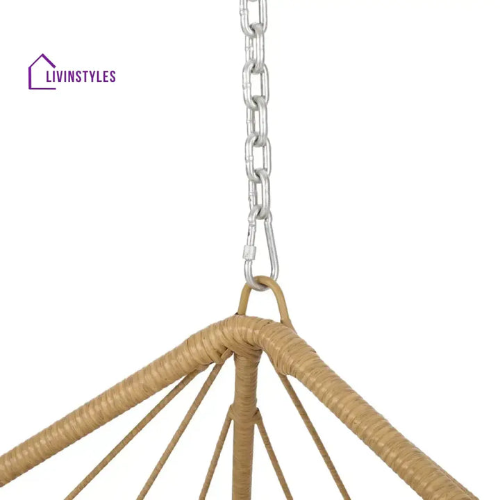 Ines Single Seater Hanging Swing Without Stand For Balcony Garden Swing (Honey) - Swings