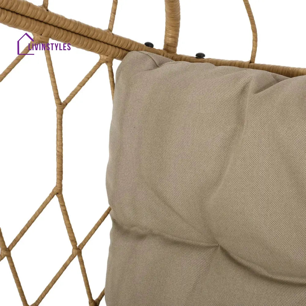 Ines Single Seater Hanging Swing Without Stand For Balcony Garden Swing (Honey) - Swings