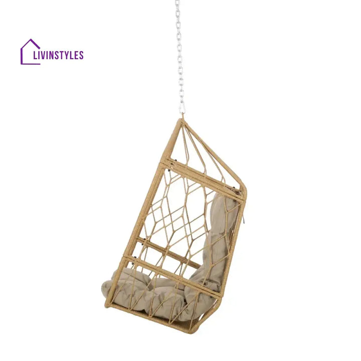 Ines Single Seater Hanging Swing Without Stand For Balcony Garden Swing (Honey) - Swings