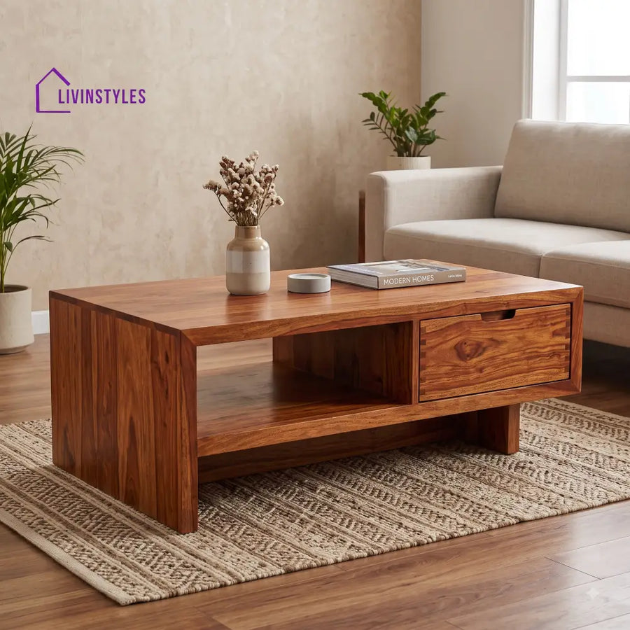 Ingrid Wooden Coffee Table for Living Room | Tea Table | Teapoy | Center table